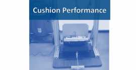 Testing setup with words "Cushion Performance"