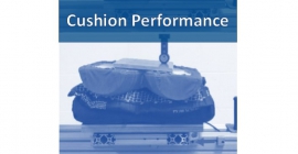 Cushion testing setup with words "Cushion Performance"
