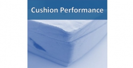 Corner of cushion with words "Cushion Performance"